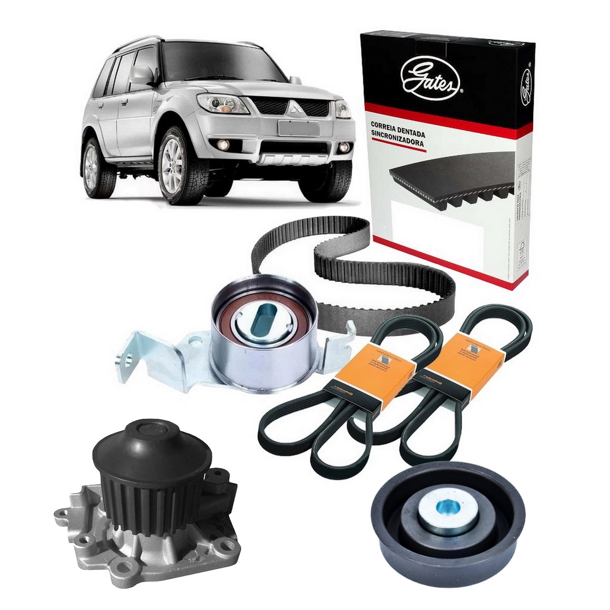 Correia Dentada Pajero Tr4 2011 Tensor Poly v Bomba Polia