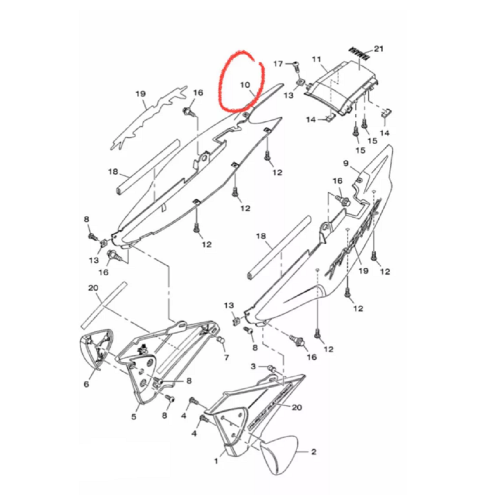 Fazer 250 Tampa Lateral Lado Direito Yamaha Novo Original
