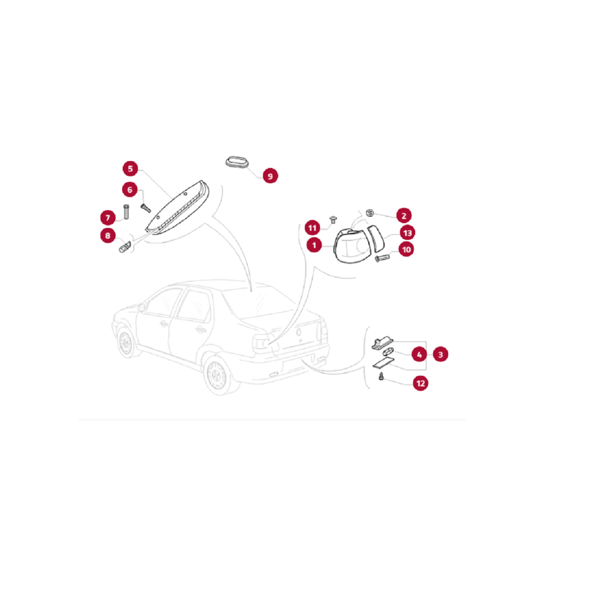 Fiat Siena Lanterna Traseira Lado Esquerdo Genuíno