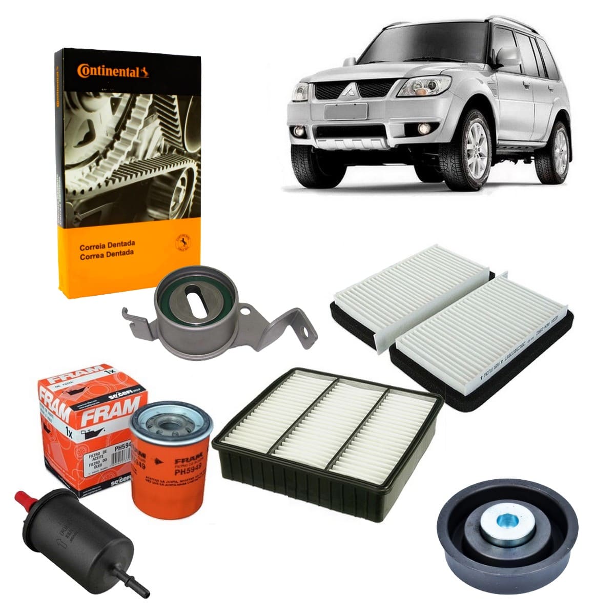Kit Correia Dentada Pajero Tr4 Flex 2012 Filtro Tensor Polia