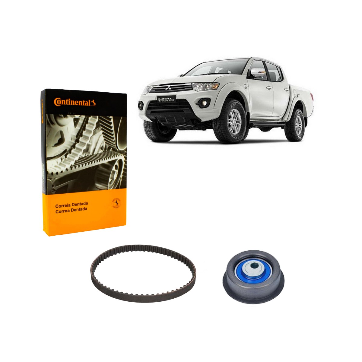 Kit Correia Polia L200 Triton Hls 2.4 16v Eixo Balanceador