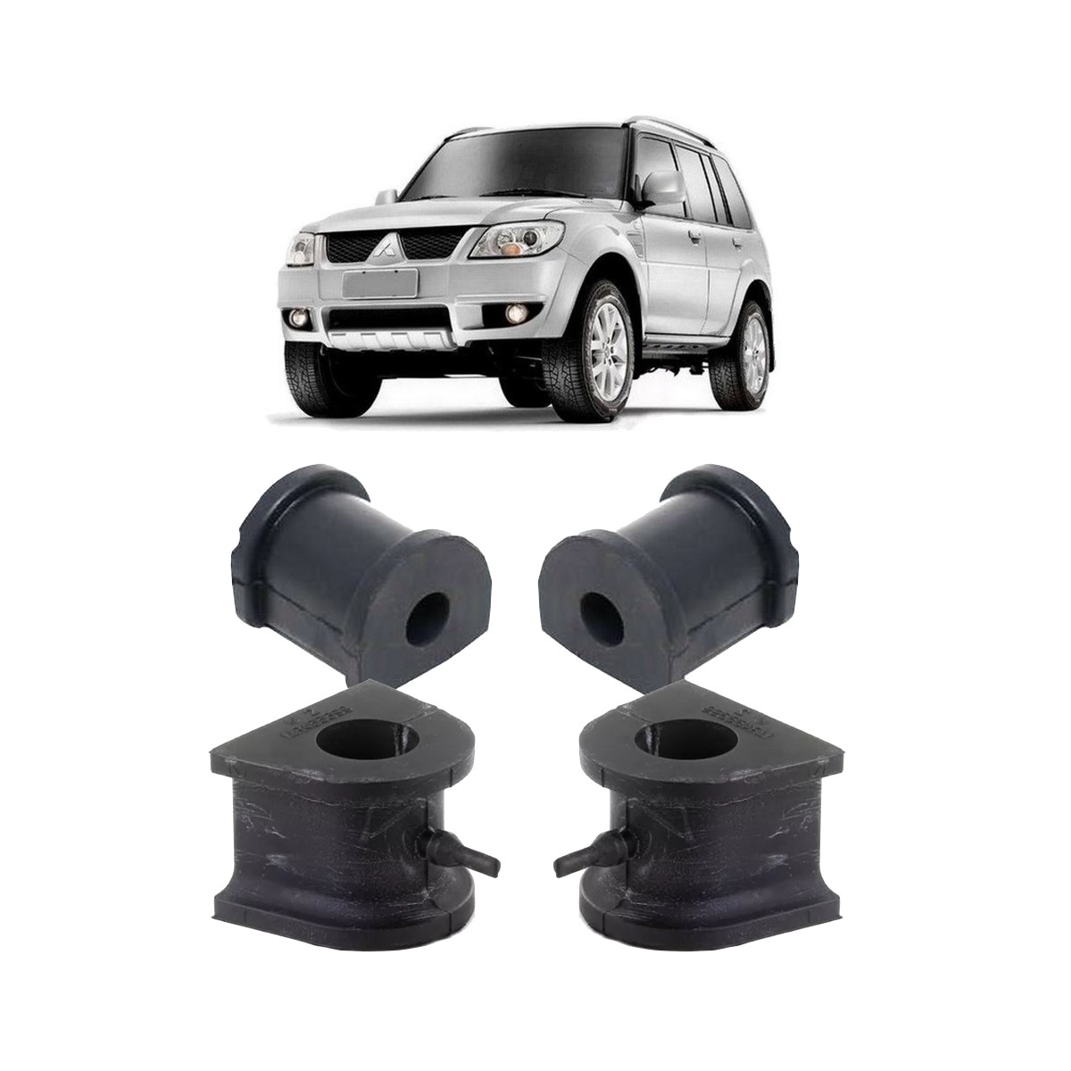 Kit Par Bucha Barra Estabilizadora Mitsubishi Pajero Tr4 Io